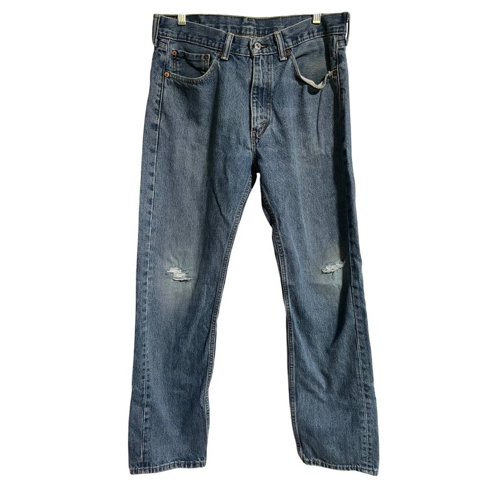 Levis 505 Mens Blue Denim Straight Leg Jeans Size 32 Measures 32x31